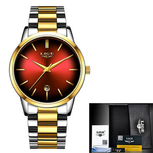 Fashion Women Quartz Watch Ladies LIGE Top Brand Luxury Women Watch Stainless Steel Waterproof Girl Dress Clock Relogio Feminino
