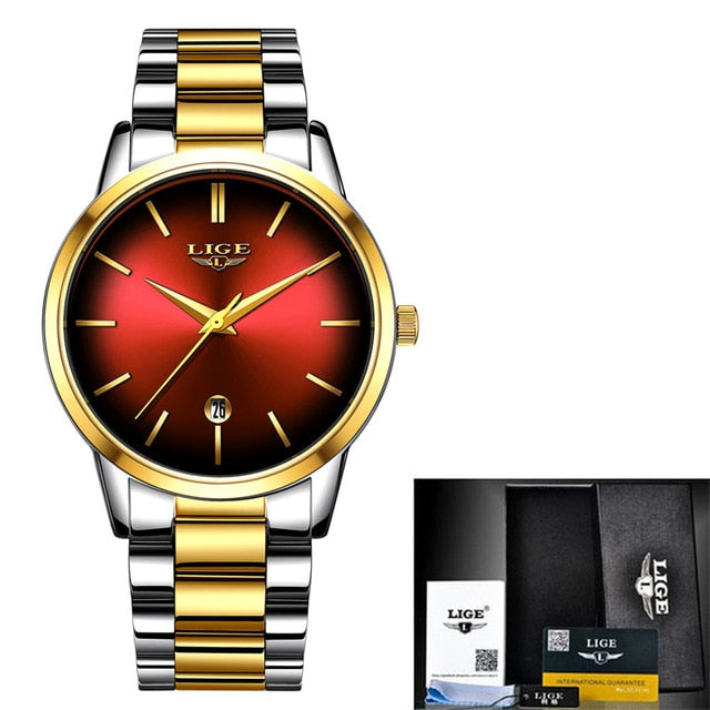 Fashion Women Quartz Watch Ladies LIGE Top Brand Luxury Women Watch Stainless Steel Waterproof Girl Dress Clock Relogio Feminino