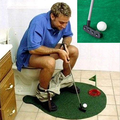 Potty Putter Toilet Golf Game Mini Golf Set Toilet Golf Putting Green Novelty Game Hig Quality For Men and Women Practical Jokes