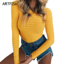 Load image into Gallery viewer, Autumn Bodycon Mesh Bodysuits Feminino Mujer Sexy Stretchy Rompers Long Sleeve Women Body Streetwear Jumper Tops One Piece GV125