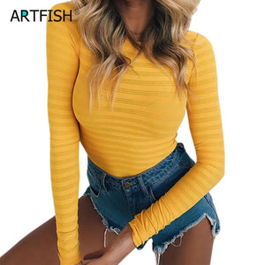 Autumn Bodycon Mesh Bodysuits Feminino Mujer Sexy Stretchy Rompers Long Sleeve Women Body Streetwear Jumper Tops One Piece GV125