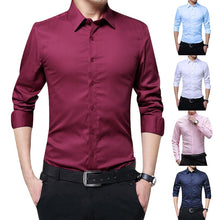 Load image into Gallery viewer, 2019 New Fashion Men&#39;s Long Sleeve Casual Shirts Slim Solid Business Dress Shirt Spring Autumn