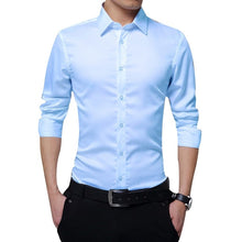 Load image into Gallery viewer, 2019 New Fashion Men&#39;s Long Sleeve Casual Shirts Slim Solid Business Dress Shirt Spring Autumn