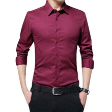 Load image into Gallery viewer, 2019 New Fashion Men&#39;s Long Sleeve Casual Shirts Slim Solid Business Dress Shirt Spring Autumn