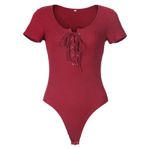 Sexy Romper 2019 Bodysuit Women Overalls Summer Jumpsuit Mujer Feminino Cropped Body Femme Bandage Bodysuit Shorts Knitted GV711