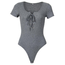 Load image into Gallery viewer, Sexy Romper 2019 Bodysuit Women Overalls Summer Jumpsuit Mujer Feminino Cropped Body Femme Bandage Bodysuit Shorts Knitted GV711