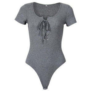 Sexy Romper 2019 Bodysuit Women Overalls Summer Jumpsuit Mujer Feminino Cropped Body Femme Bandage Bodysuit Shorts Knitted GV711