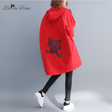 Load image into Gallery viewer, BelineRosa 4XL 5XL 6XL Big Sizes Women Coats Fashion Letter Print in Back Casual Oversized Trench Coats for Women HL000026