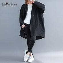 Load image into Gallery viewer, BelineRosa 4XL 5XL 6XL Big Sizes Women Coats Fashion Letter Print in Back Casual Oversized Trench Coats for Women HL000026