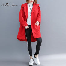 Load image into Gallery viewer, BelineRosa 4XL 5XL 6XL Big Sizes Women Coats Fashion Letter Print in Back Casual Oversized Trench Coats for Women HL000026