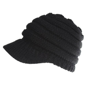 BUTTERMERE Black Messy Bun Beanie Women Ponytail Beanies Autumn Winter Hats Female Soft Knitting Caps Warm Solid Ladies Skullies