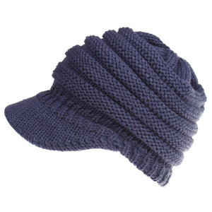 BUTTERMERE Black Messy Bun Beanie Women Ponytail Beanies Autumn Winter Hats Female Soft Knitting Caps Warm Solid Ladies Skullies