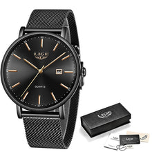 Load image into Gallery viewer, 2019 LIGE New Rose Gold Women Watch Business Quartz Watch Ladies Top Brand Luxury Female Wrist Watch Girl Clock Relogio Feminin